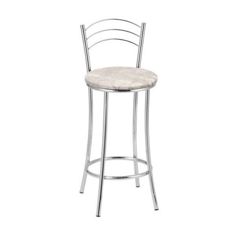 Kit 2 Banquetas Cromadas BC26B de Metal e Assento Espuma D15 Treparoni