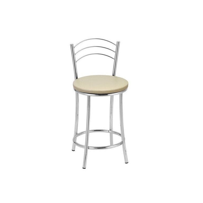 Kit 2 Banquetas Cromadas BC26C de Metal e Assento Espuma D15 Treparoni