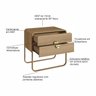 Mesa de Cabeceira Organica 60 Cm 28062 Hanover Dourado Artesano - 5