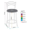 Ver imagem 2 de Kit 2 Banquetas Cromadas BC26C de Metal e Assento Espuma D15 Treparoni