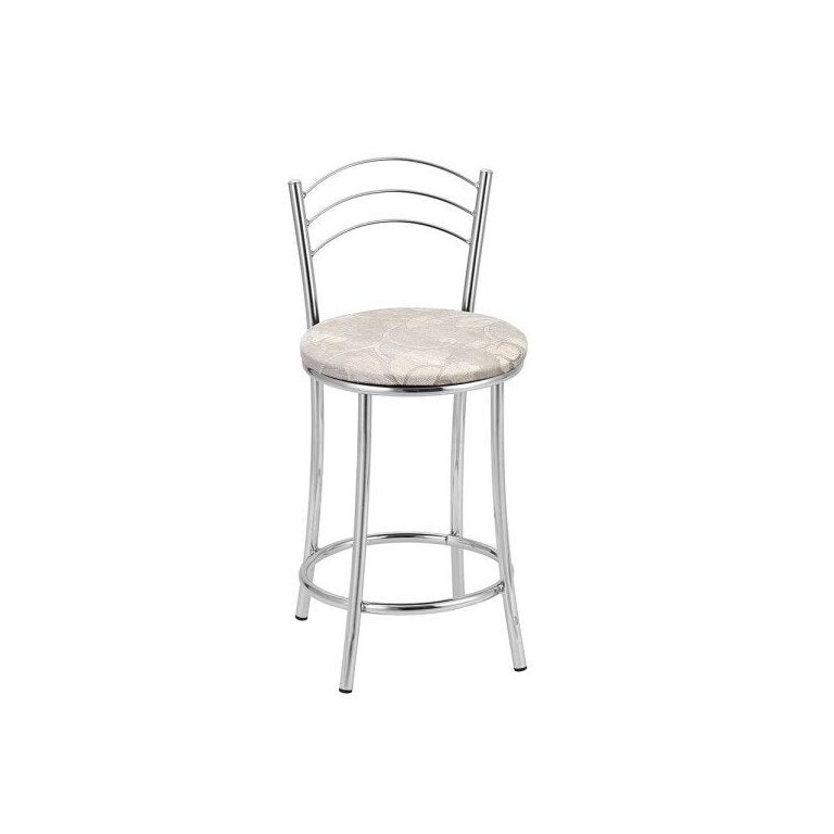 Kit 2 Banquetas Cromadas BC26C de Metal e Assento Espuma D15 Treparoni