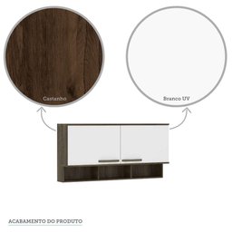 Armário Aéreo para Cozinha 120 Cm 2 Portas com Nicho Inferior Branco Uv Sara Luciane - 4