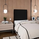 Ver mais imagens de Cabeceira Solteiro 90 Cm com Frame Luna Suede Preto Artte