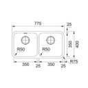 Ver imagem 2 de Cuba Dupla de Embutir Franke Bell 16667