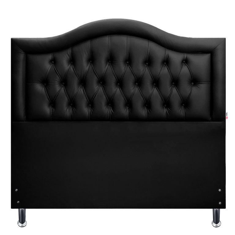 Cabeceira Queen Estofada Capitonê Provençal Corano Preto 160 X 120 Rbl
