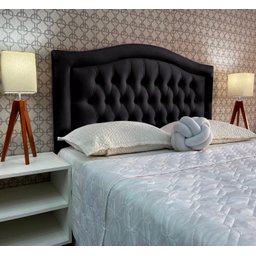 Cabeceira Queen Estofada Capitonê Provençal Corano Preto 160 X 120 Rbl - 2