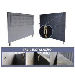 Cabeceira Queen Estofada Capitonê Provençal Corano Preto 160 X 120 Rbl - 4