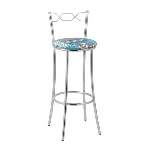 Kit 2 Banquetas Cromadas BC51A de Metal e Assento Espuma D15 Treparoni