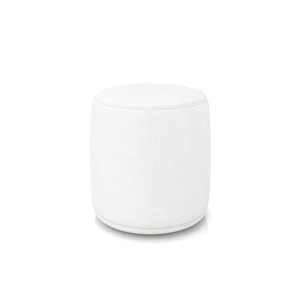 Puff Redondo Orgânico para Sala Malu Sintético Branco M11 - D'rossi