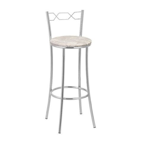 Kit 2 Banquetas Cromadas BC51A de Metal e Assento Espuma D15 Treparoni