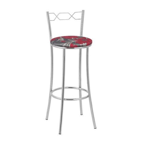 Kit 2 Banquetas Cromadas BC51A de Metal e Assento Espuma D15 Treparoni