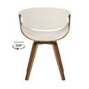 Ver imagem 4 de Cadeira Nicole Linho Creme ou Pu Preta Base Giratória - Rivatti