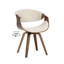 Ver imagem 1 de Cadeira Nicole Linho Creme ou Pu Preta Base Giratória - Rivatti