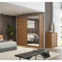 Ver imagem 2 de Conjunto Quarto Guarda Roupa com Espelho e Comoda Napolis Amendola