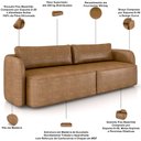 Ver imagem 5 de Sofá 3 Lugares Sala Living Orgânico 220cm Oregon K01 Couríssimo Whisky - Lyam Decor