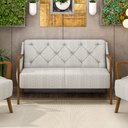 Ver imagem 2 de Poltrona Namoradeira 2 Lugares 135cm Capitonê Lapa M22 Linho Cru - Mpozenato