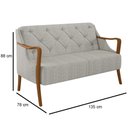 Ver imagem 4 de Poltrona Namoradeira 2 Lugares 135cm Capitonê Lapa M22 Linho Cru - Mpozenato