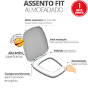 Ver imagem 2 de Assento Tampa para Vaso Sanitário Almofadado Compatível Fit Cinza Escuro Durín