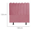 Ver imagem 3 de Cabeceira Nuvem Cama Box Casal 140 cm Alanis Suede Rosa