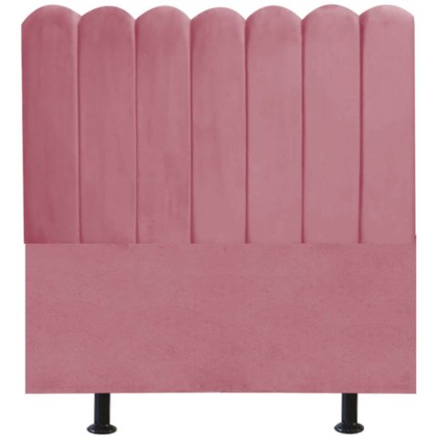 Cabeceira Nuvem Cama Box Casal 140 cm Alanis Suede Rosa