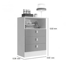 Cômoda Infantil 3 Gavetas e Nicho 1330 Espresso Móveis - 3