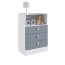 Ver imagem 2 de Cômoda Infantil 3 Gavetas 1330 Espresso Móveis Azul/Branco