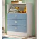 Ver imagem 1 de Cômoda Infantil 3 Gavetas 1330 Espresso Móveis Azul/Branco