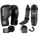 Kit Muay Thai Luva Bandagem Caneleira Bucal Pro Gold 14oz - 1