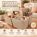 Ver imagem 5 de Cesto Organizador Multiuso Rattan 3 Div Porta Uten Rischioto