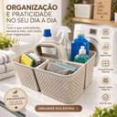 Ver imagem 4 de Cesto Organizador Multiuso Rattan 3 Div Porta Uten Rischioto