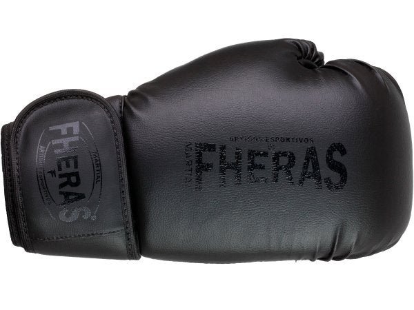 Luva de Boxe Muay Thai MMA Pro All Black Fheras 12Oz - 4