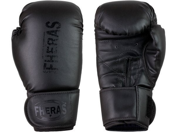 Luva de Boxe Muay Thai MMA Pro All Black Fheras 08Oz - 1