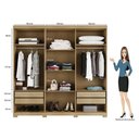 Ver imagem 3 de Guarda Roupa Casal San Diego Carvalho Americano Off White com Espelho - Incorplac
