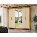 Ver imagem 5 de Guarda Roupa Casal San Diego Carvalho Americano Off White com Espelho - Incorplac