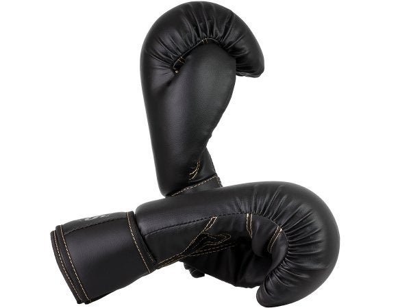 Luva de Boxe Muay Thai MMA Pro Black Golden Fheras 14Oz - 5