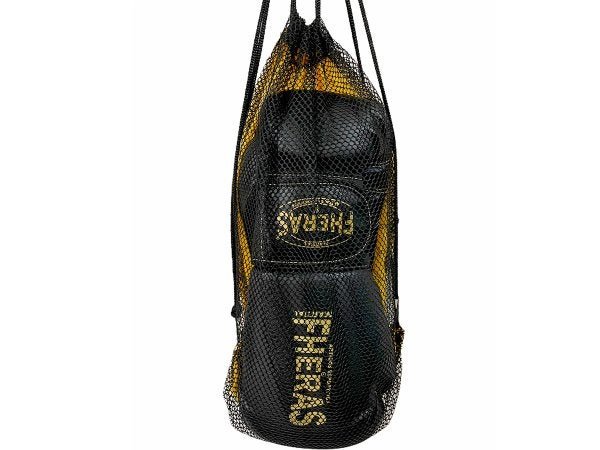 Luva de Boxe Muay Thai MMA Pro Black Golden Fheras 14Oz - 6