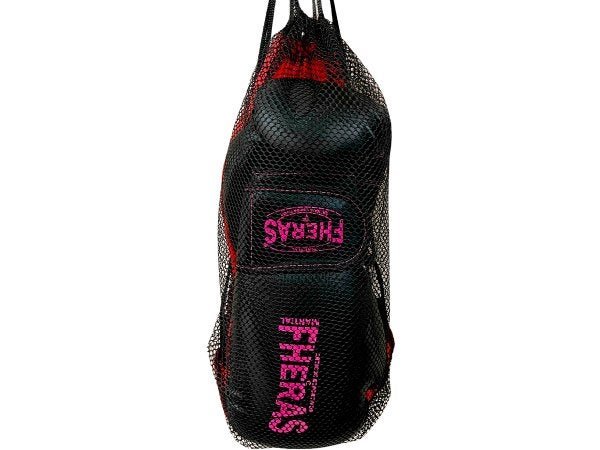 Kit Luva de Boxe Muay Thai MMA Pro Bandagem Pink Bucal 14oz - 8