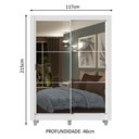 Ver imagem 4 de Guarda-roupa Solteiro Madesa Dallas 2 Portas de Correr de Espelho 2 Gavetas com Pés