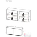 Ver imagem 3 de Armário de Cozinha Aéreo 120cm 2 Portas Veneza Multimóveis V3682 Branco/Preto