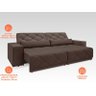 Sofá Retrátil e Reclinável com USB Malibu 2,50m Velosuede Chocolate – NETSOFAS - 2