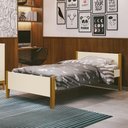 Ver imagem 4 de Cama Solteiro Simba Areia Fosco com Pés Amadeirado e Colchão D33 Reller Móveis