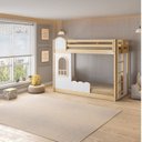 Ver imagem 1 de Beliche Infantil Montessoriana com LED e Janela New Garden Casatema MadeiraOriginals Marrom/Branco