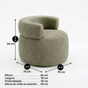 Ver imagem 4 de Poltrona Decorativa Orgânica Living Kayce Bouclê Premium Verde Menta - Desk Design