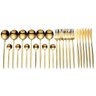 Jogo de Talheres Dourado 24 Peças Luxo Colher Garfo Faca Jantar Cozinha Mesa Gourmet - 3