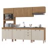 Cozinha Completa Viena 12 Portas 2 Gavetas Canelato Rustico/natura/off White - Atualle Móveis - 2