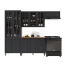 Ver imagem 2 de Armário de Cozinha Modulada Compacta Fidelitá Nara 100% MDF 4 Peças 280cm 12 Portas 2 Gavetas com