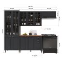 Ver imagem 4 de Armário de Cozinha Modulada Compacta Fidelitá Nara 100% MDF 4 Peças 280cm 12 Portas 2 Gavetas com