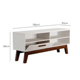 Rack para Tv 55 Polegadas Lín 1 Porta - Branco Fosco - 3