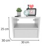Mesa de Cabeceira Suspensa 30 Cm com Gaveta Mdf Branco Fj Decor - 3