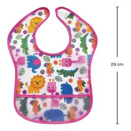 Babador com Bolso Tecido Impermeavel Bebe Rosa - 4